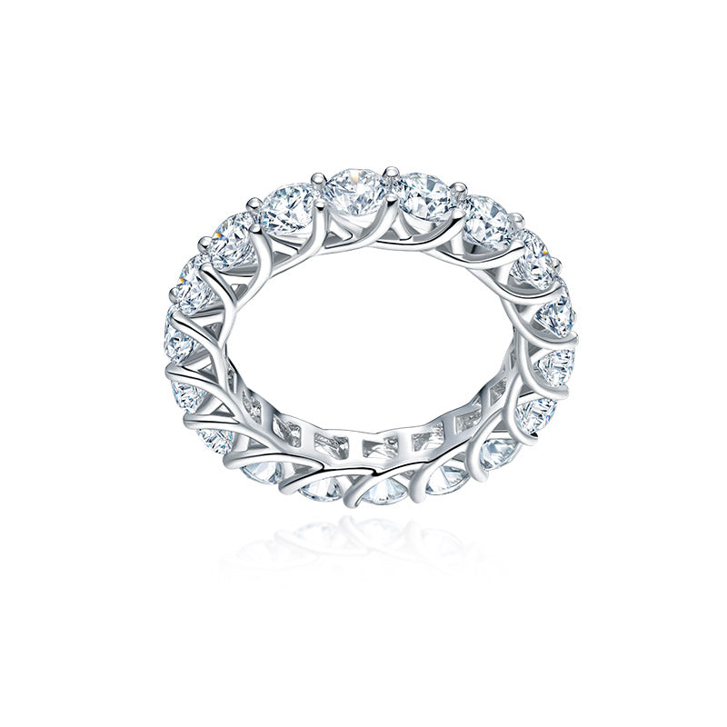 1.80 TCW Full twist claw eternity diamond wedding band