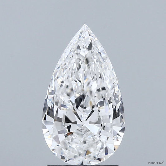 IGI certified Pear brilliant lab grown 2.00 ct E/VS1