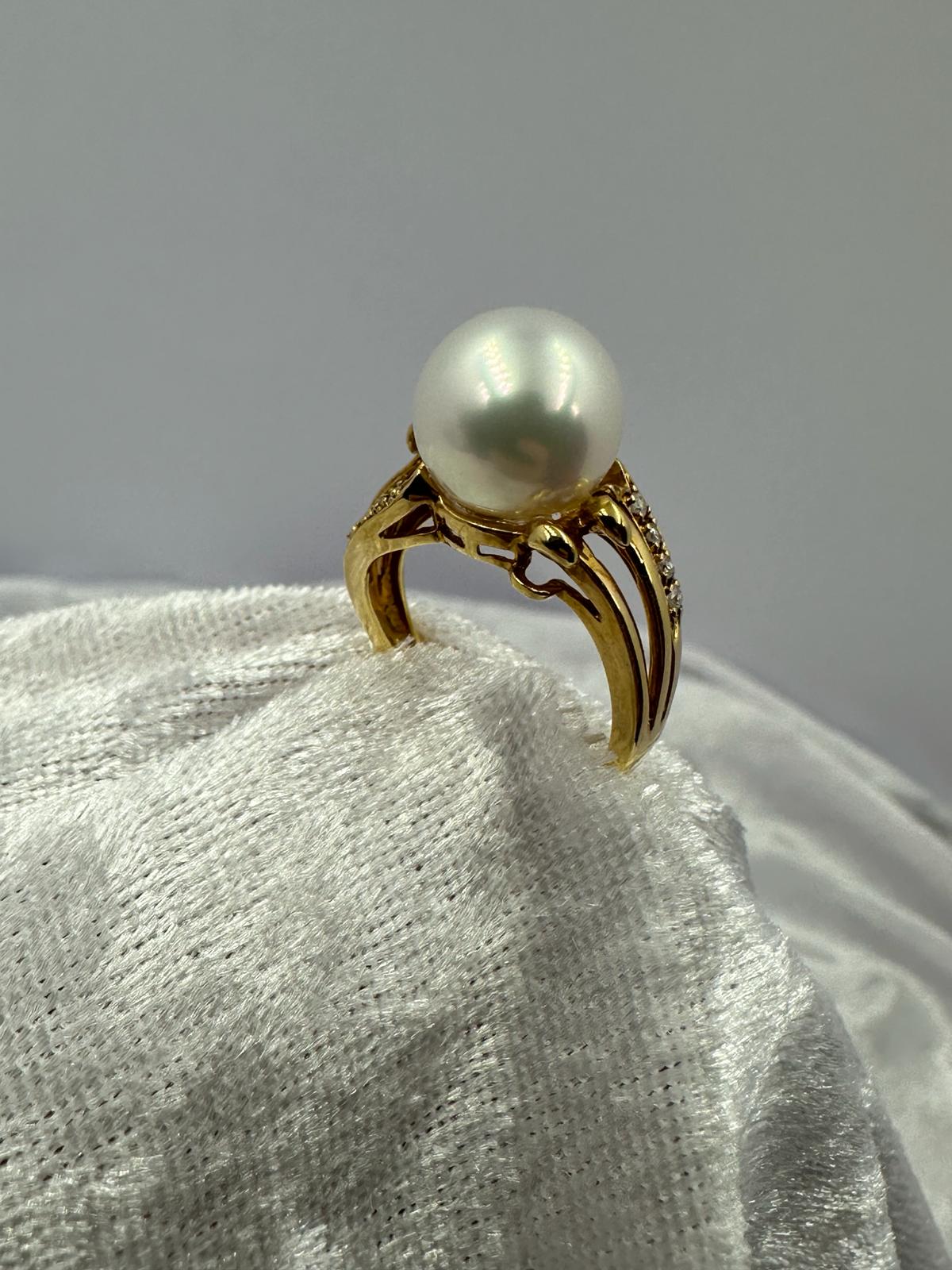 AA rated south sea pearl, 10.8mm with 18K Yellow Gold Ring. ONE ONLY!