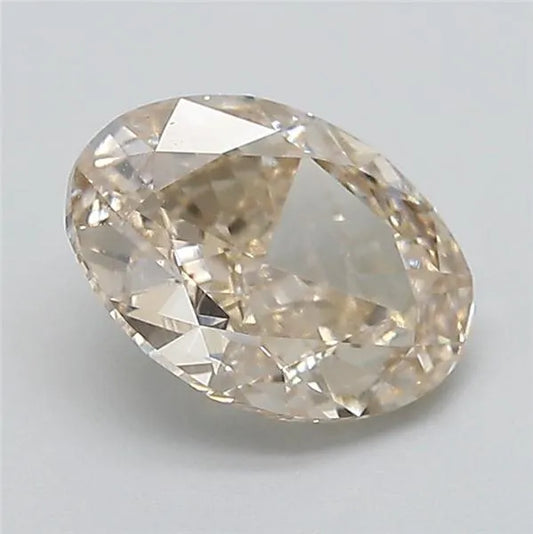 2.14ct Oval Lab Grown Diamond (Colour Very Light Brown, Clarity VVS2, IGI Certified)