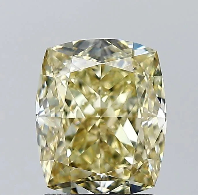 2.41ct Cushion brilliant Natural Diamond (Colour Fancy Yellow, Clarity VVS2, GIA Certified)