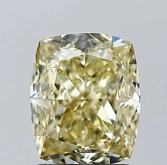 2.41ct Cushion brilliant Natural Diamond (Colour Fancy Yellow, Clarity VVS2, GIA Certified)