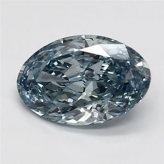 2.52ct Oval Lab Grown Diamond (Colour Fancy Vivid Blue, Clarity VS2, IGI Certified)