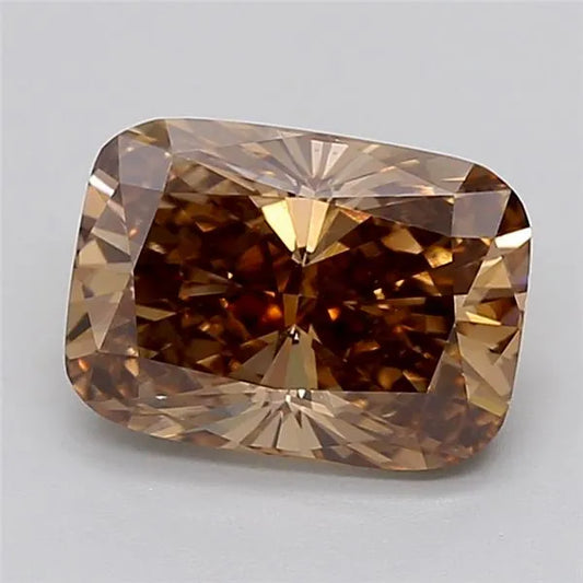 3.00ct Cushion modified Lab Grown Diamond (Colour Fancy Brown, Clarity VVS2, IGI Certified)