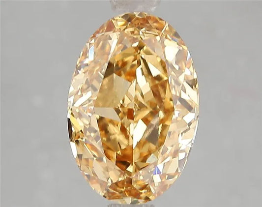 3.04ct Oval Lab Grown Diamond (Colour Fancy Vivid Orangey Yellow, Clarity VS1, IGI Certified)