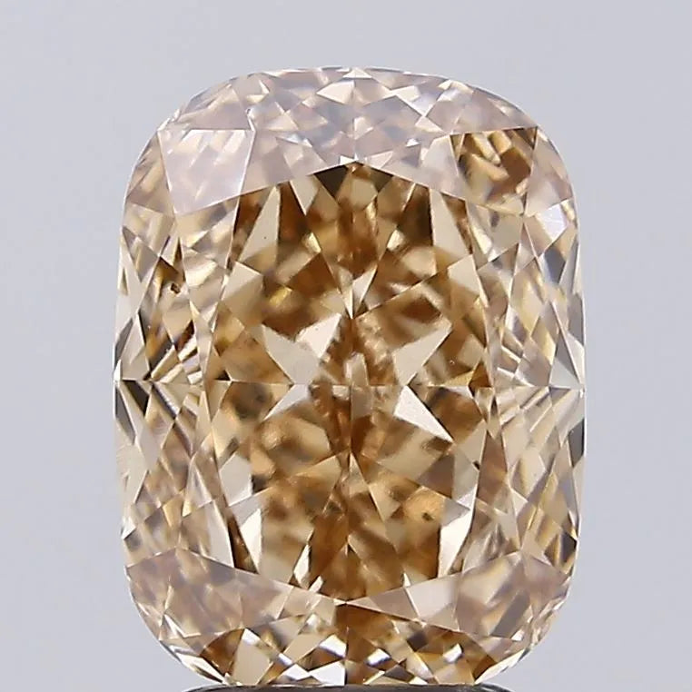 3.16ct Cushion modified Lab Grown Diamond (Colour Fancy Light Brown, Clarity VVS2, IGI Certified)