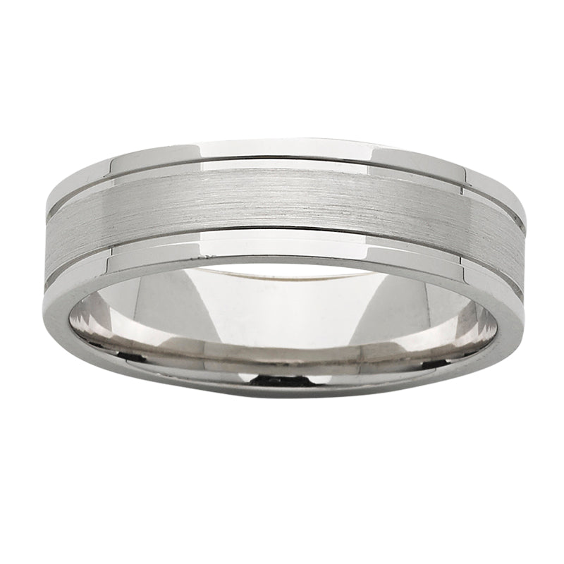 Mens double channel dress/wedding ring