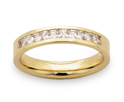 Princess cut channel set wedding ring