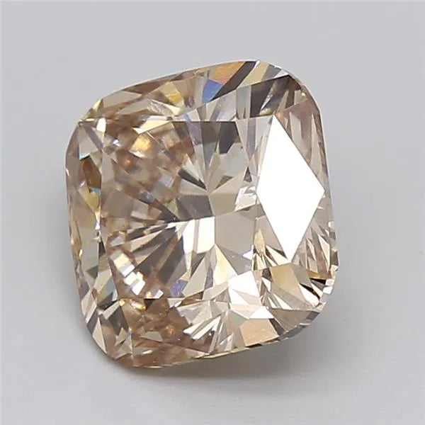 4.00ct Cushion modified Lab Grown Diamond (Colour Fancy Light Brown, Clarity VS2, IGI Certified)
