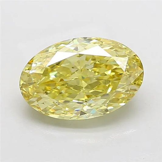 4.09ct Oval Lab Grown Diamond (Colour Fancy Intense Yellow, Clarity VS2, IGI Certified)