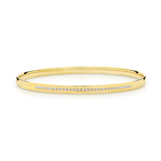 Channel set diamond bangle