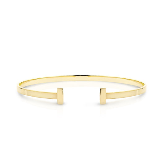 T Bangle in 9K Yellow gold