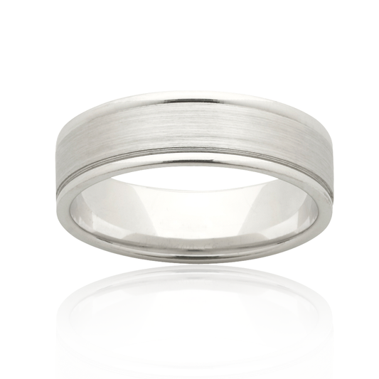 Satin finish two tone ring