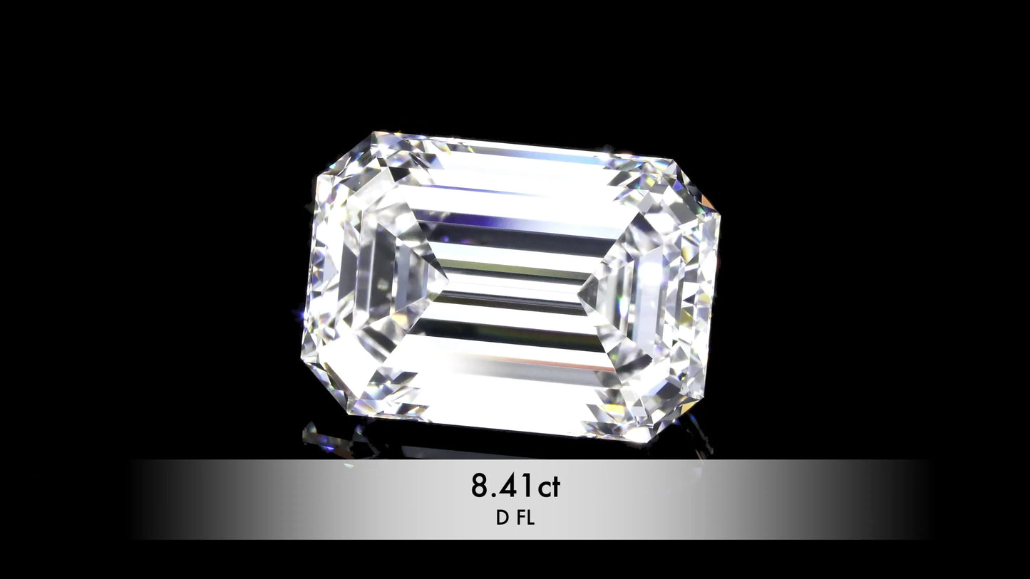 8.41ct Emerald Natural Diamond (Colour D, Clarity FL, GIA Certified)