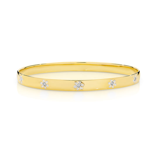 Flower Motif diamond bangle