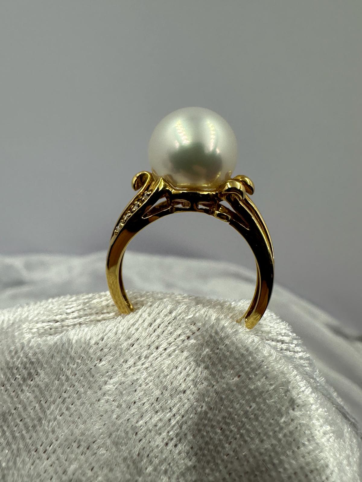 AA rated south sea pearl, 10.8mm with 18K Yellow Gold Ring. ONE ONLY!