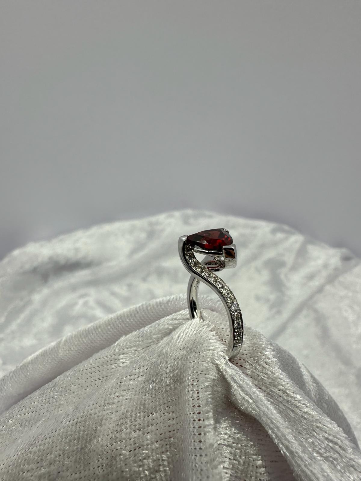 Trillion Garnet diamond ring. One only!