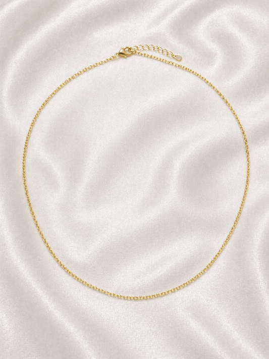 18K yellow gold cable chain, 41cm long