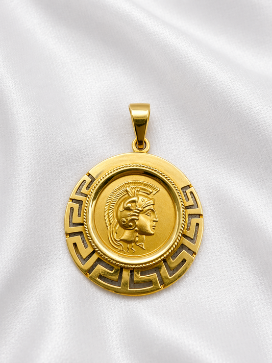 14K yellow gold Greek Pendant