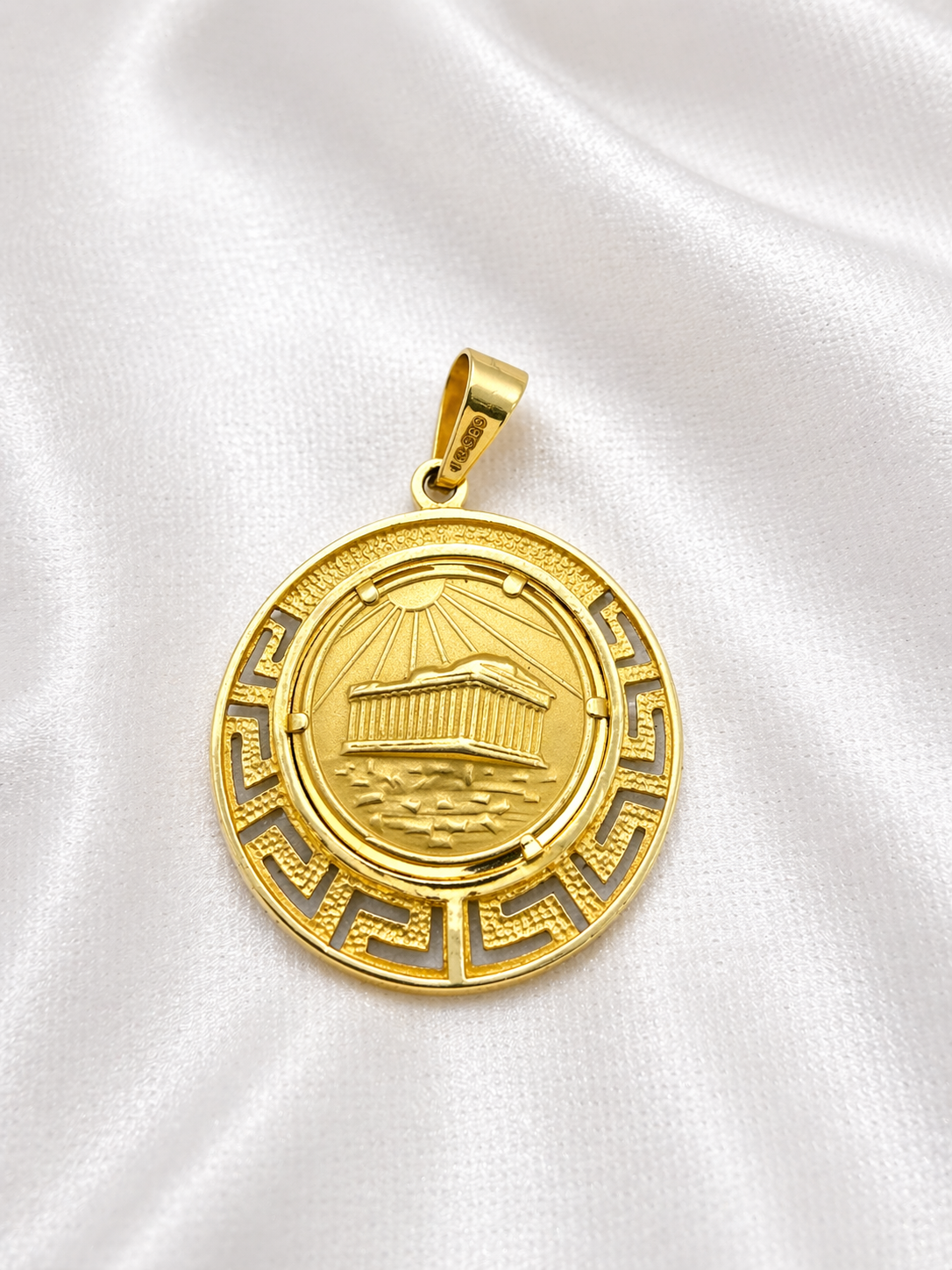 14K yellow gold Greek Pendant