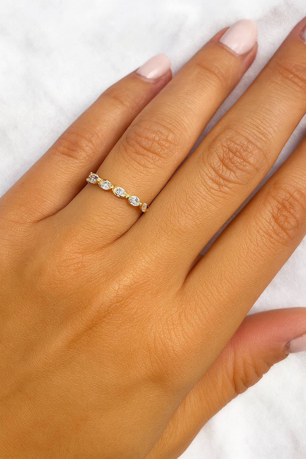 18K Yellow gold marquise diamond ring