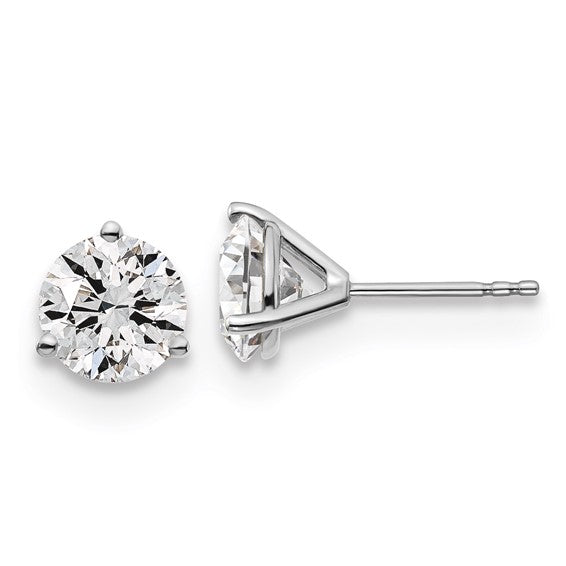 Classic 3 claw martini lab grown stud earrings