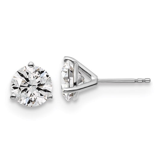 Classic 3 claw martini lab grown stud earrings