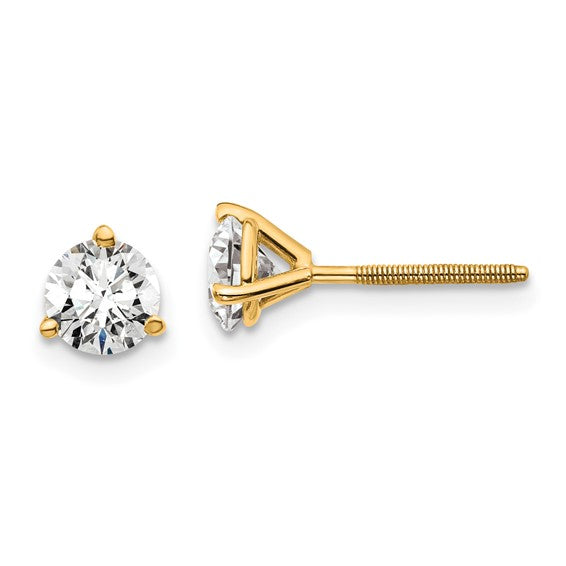 Classic 3 claw martini lab grown stud earrings