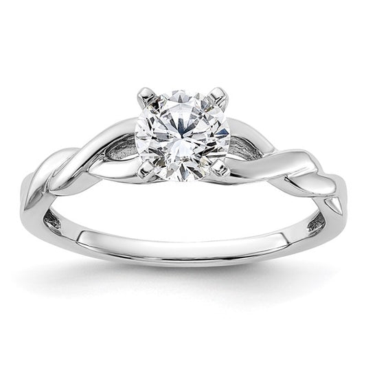 Twist band 4 prong engagement ring
