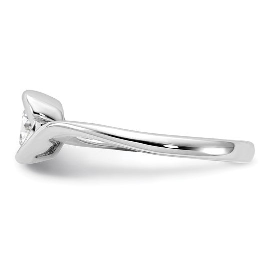 Bezel set twist engagement solitaire ring