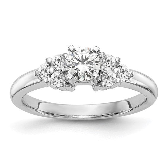 7 stone diamond engagement ring. Setting only