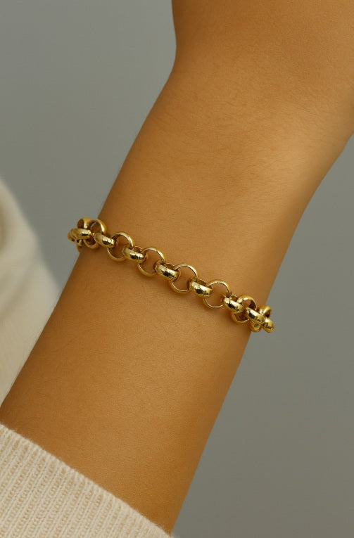 9K Yellow gold belcher bracelet