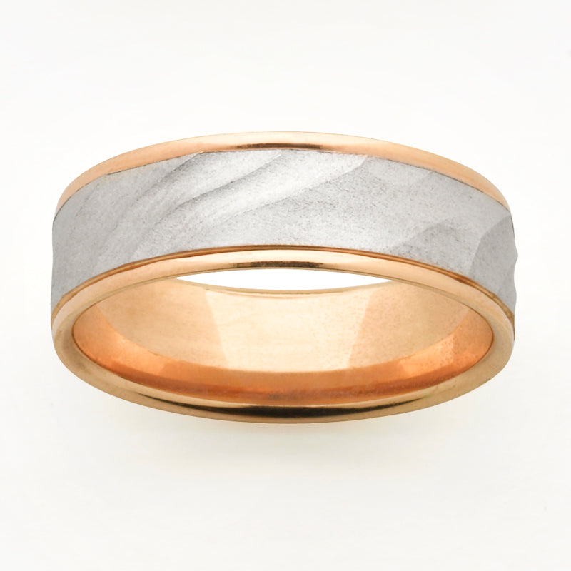 Textured two tone wedding/dress ring