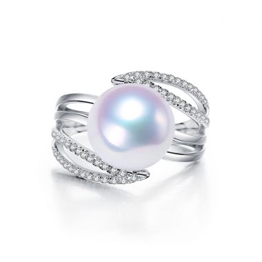 AUSTRALIAN SOUTH SEA PEARL DIAMOND DRESS RING, main product view