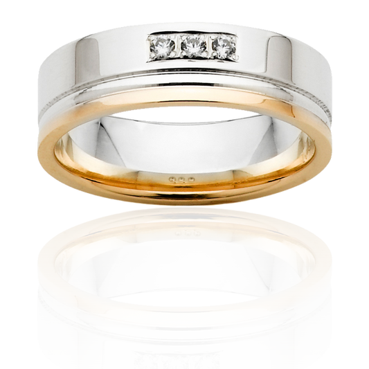 Two tone diamond set wedding/dress ring