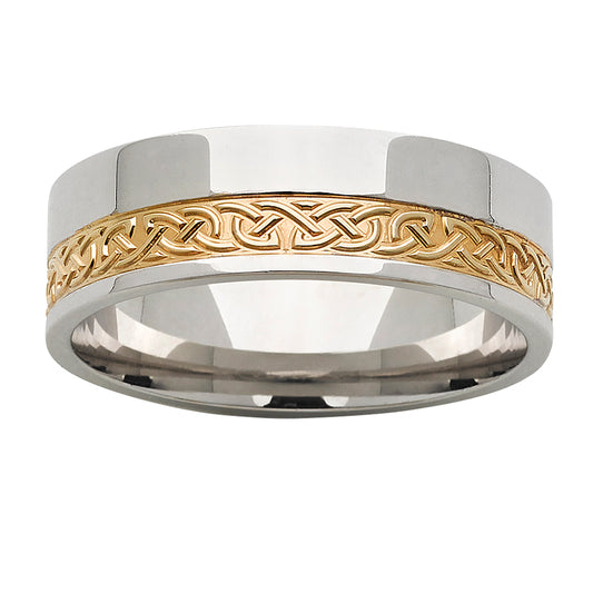 Two tone Celtic patterned ring