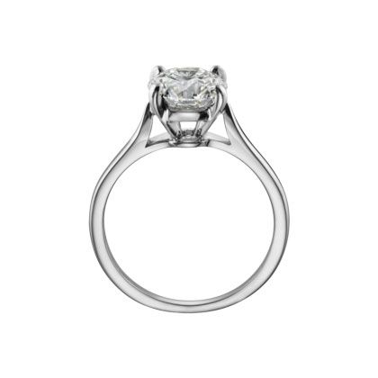 CLASSIC 4 CLAW TAPERED ROUND BAND SOLITAIRE ENGAGEMENT RING. SETTING ONLY.