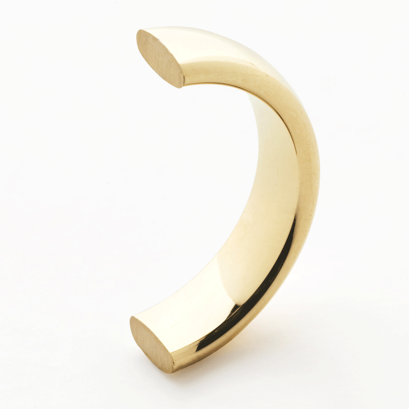 Classic Low Dome wedding ring. Medium weight, angled view