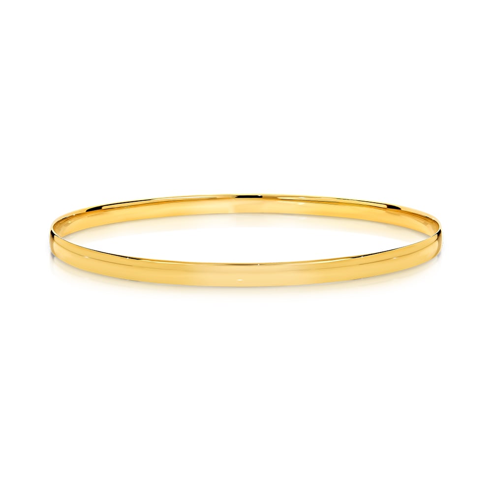 Classic medium weight Half round bangle 3.3mm wide, main product view