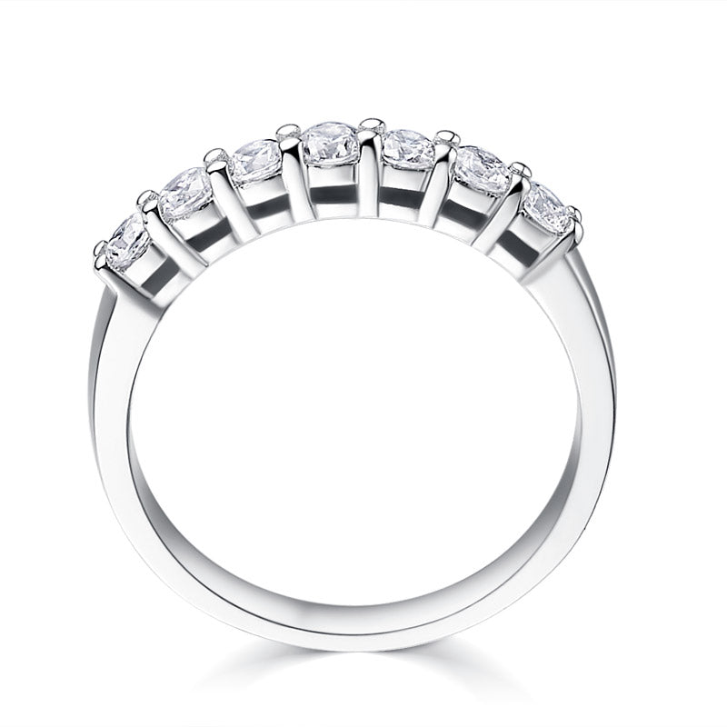 Classic shared claw wedding band, side view