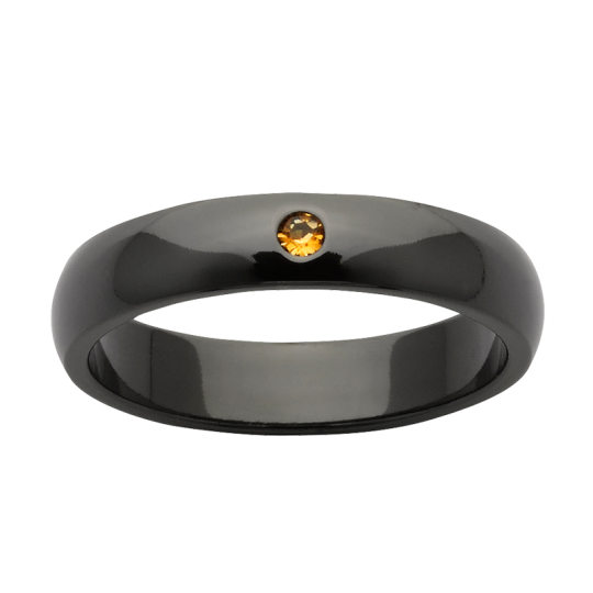 CLASSIC ZIRCONIUM RING WITH CITRINE OR BIRON EMERALD, main product view