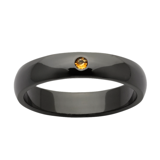 CLASSIC ZIRCONIUM RING WITH CITRINE OR BIRON EMERALD, main product view