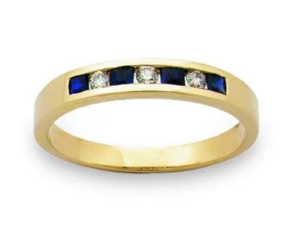 DIAMOND AND SAPPHIRE CHANNEL SET RING, main product view