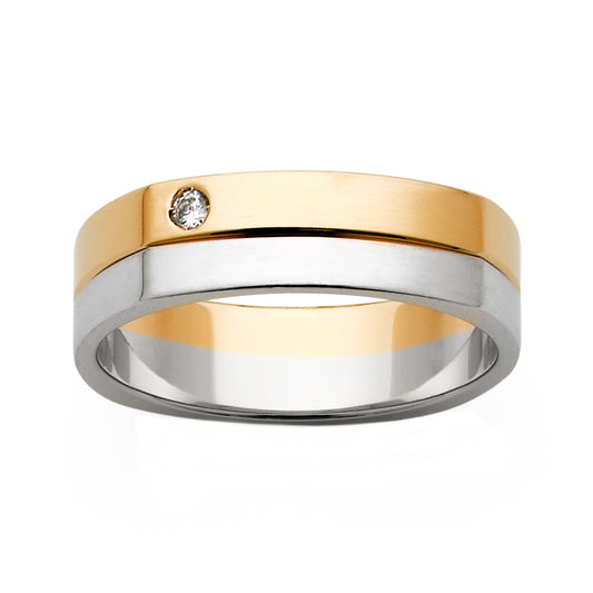 Two tone mens diamond dress/wedding ring