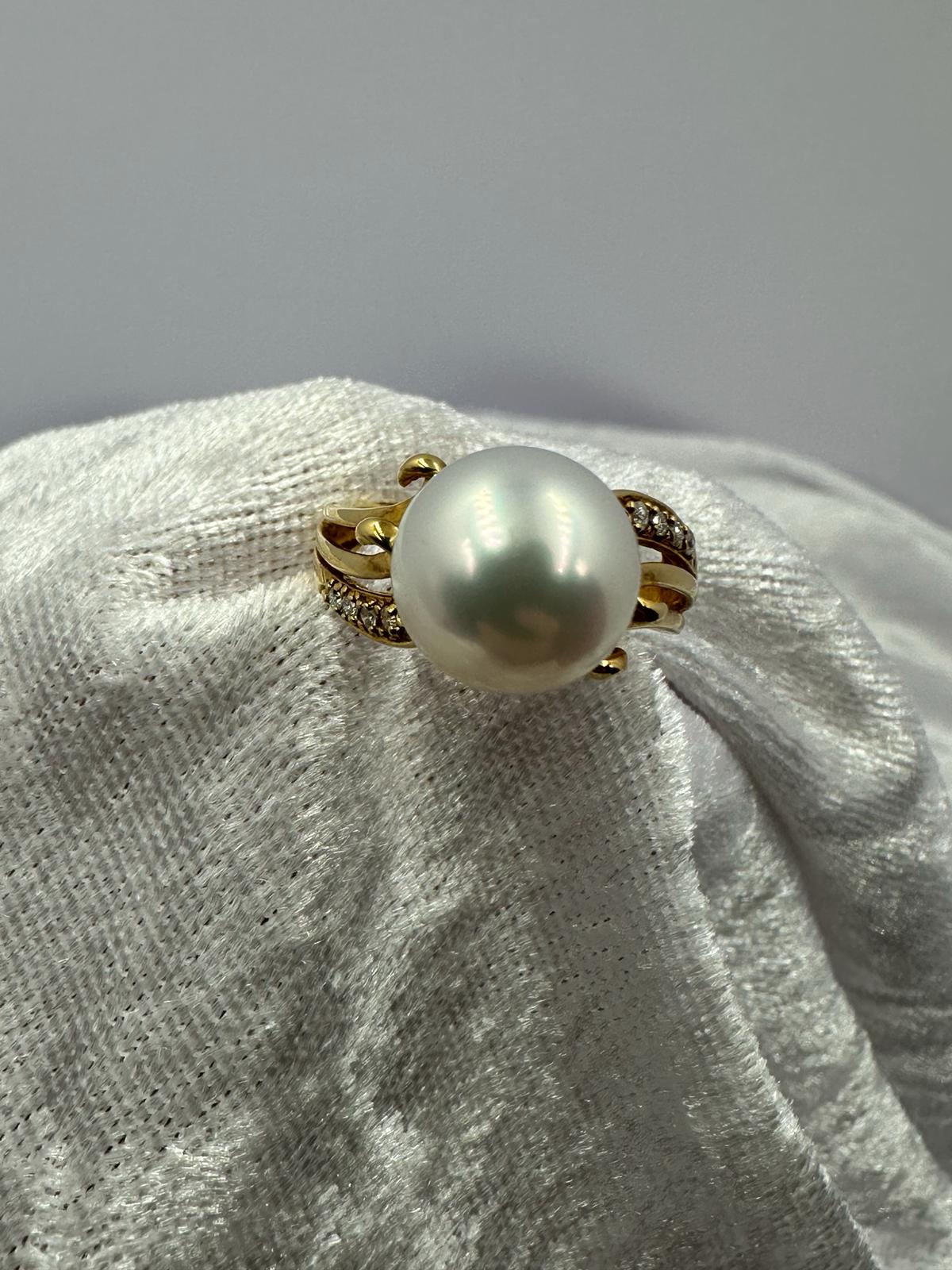 AA rated south sea pearl, 10.8mm with 18K Yellow Gold Ring. ONE ONLY!