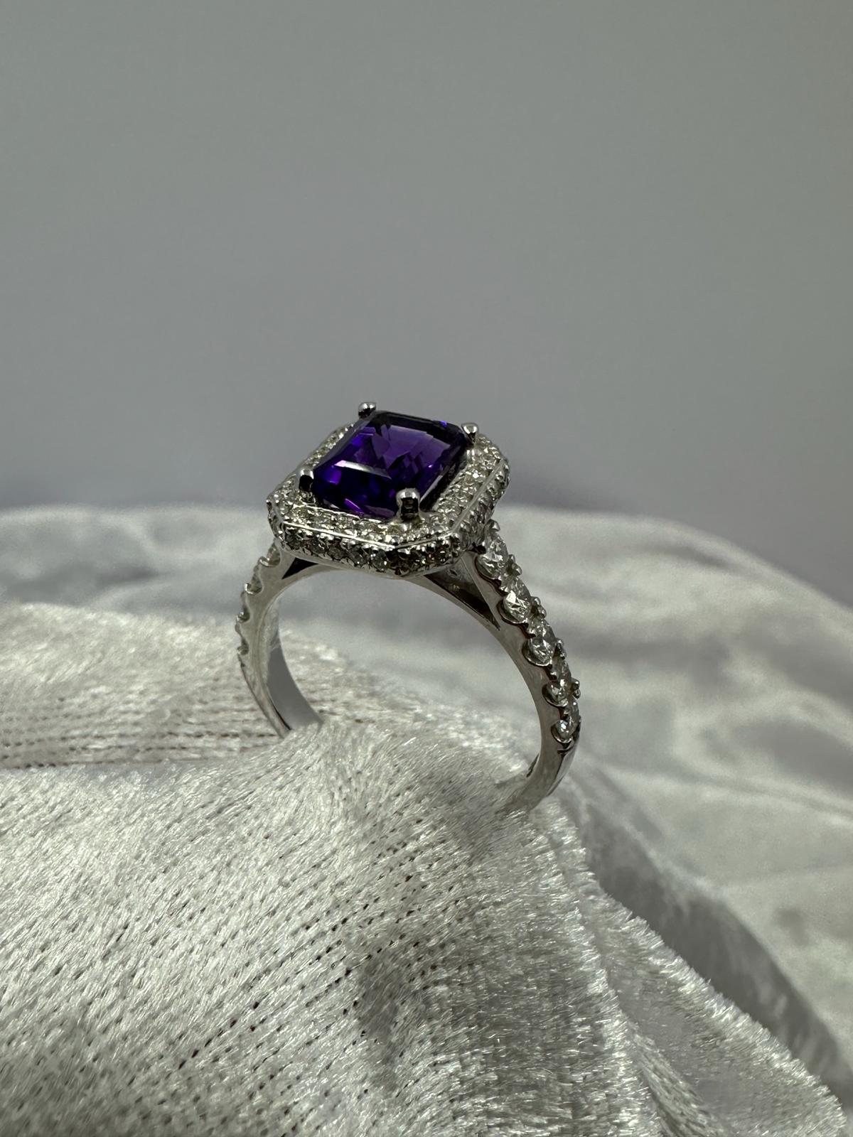Stunning Diamond Amethyst dress/engagement ring