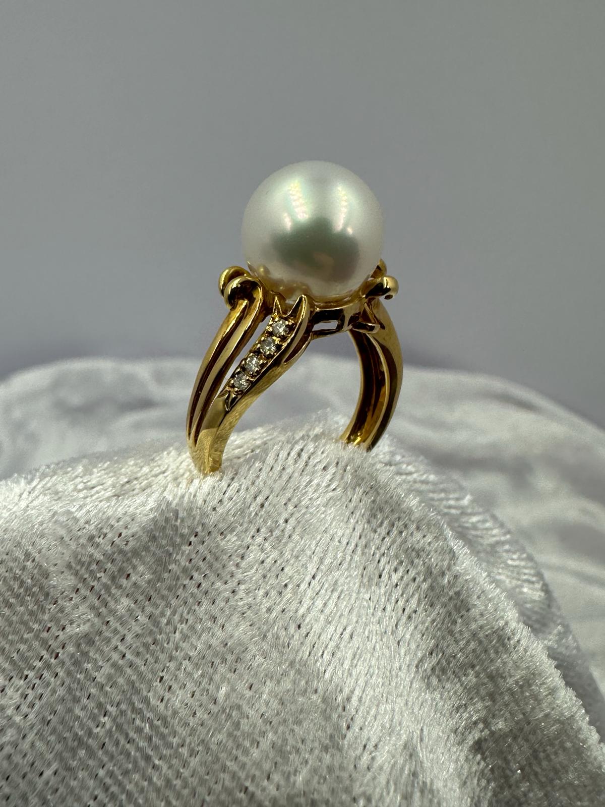 AA rated south sea pearl, 10.8mm with 18K Yellow Gold Ring. ONE ONLY!