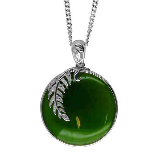 Flower Jade Pendant in Sterling Silver, main product view