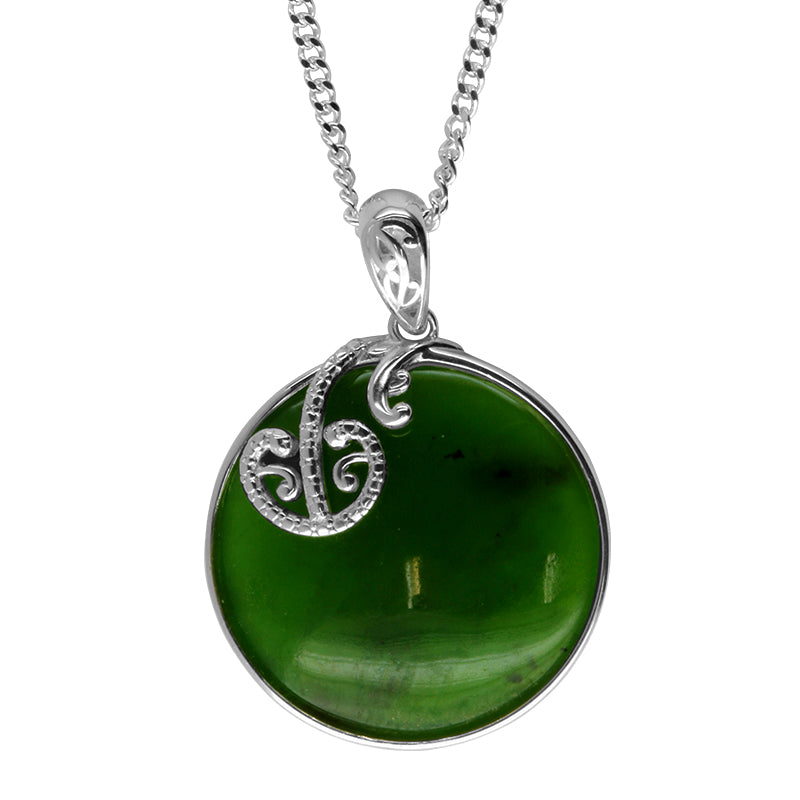 Greenstone pendant in Sterling Silver pendant.