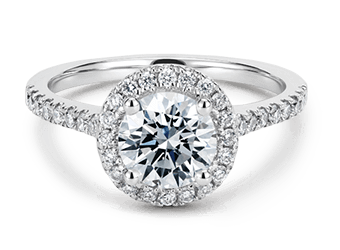 ROUND HALO DIAMOND RING. SETTING ONLY